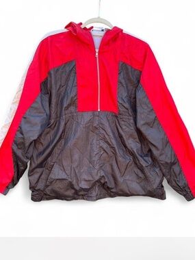 Max Active Vintage 90s Red Nylon Windbreaker | Men's XL | Bold & Retry